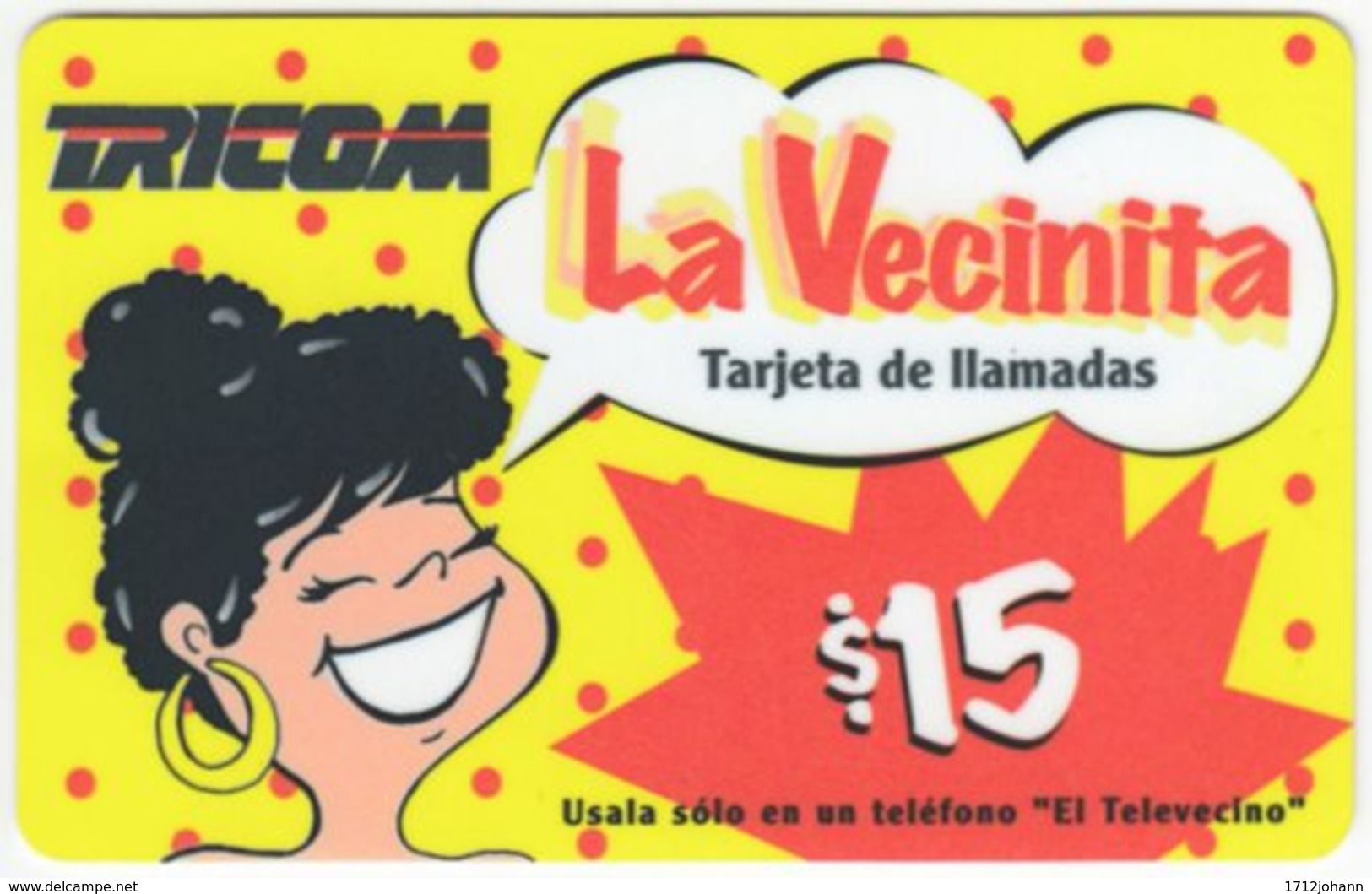 DOMINICAN REP. A-036 Prepaid Tricom - Cartoon - Used - Dominicana