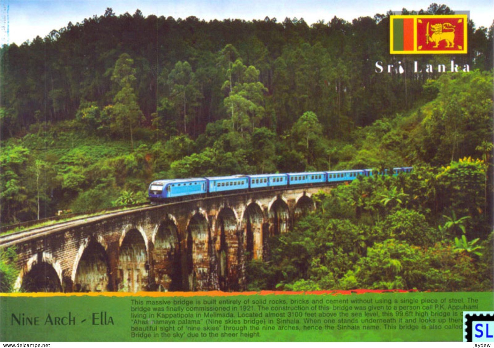 Sri Lanka Postcards, Nine Arch Bridge, Ella, Trains, Postcrossing - Sri Lanka (Ceylon)