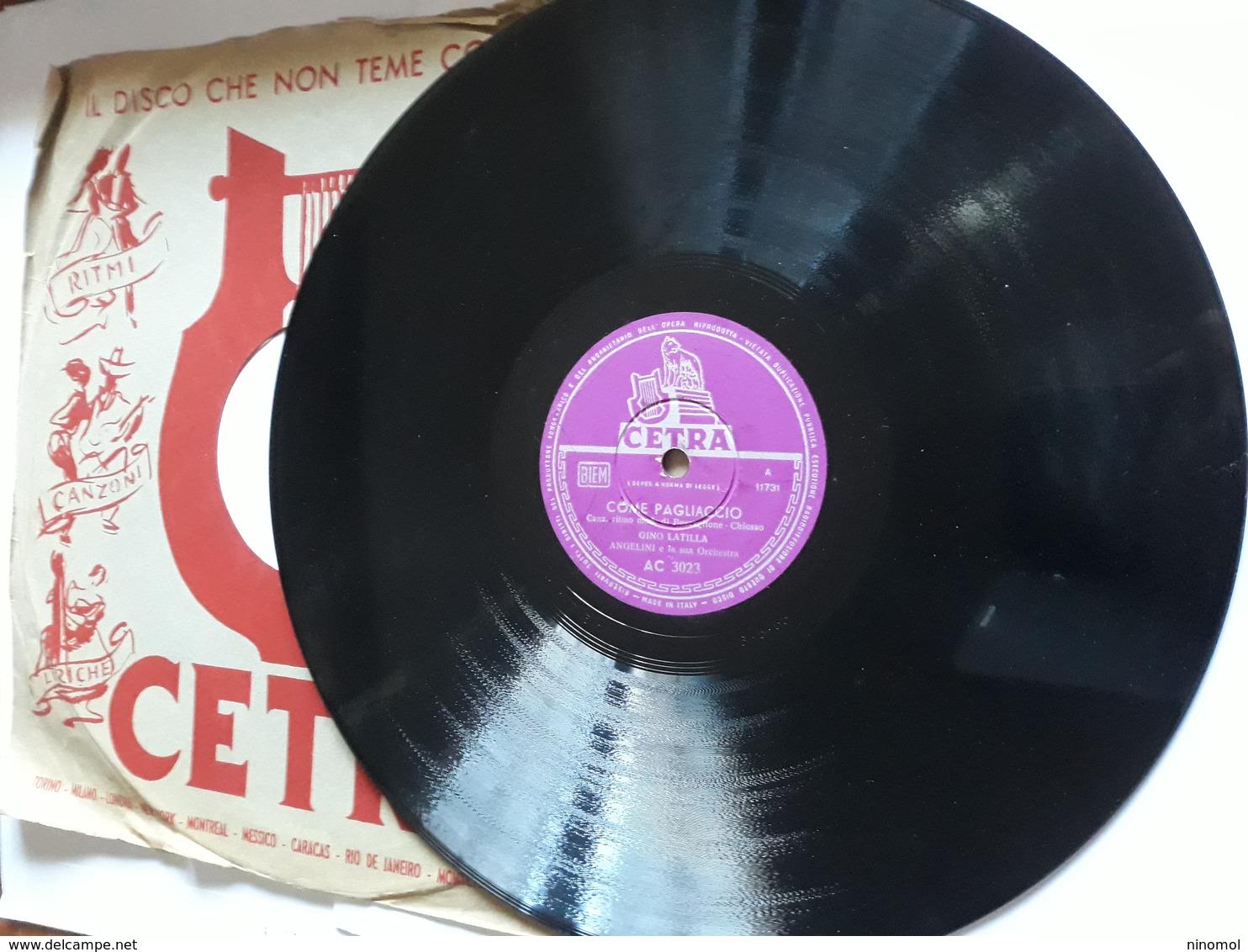 Cetra   -   1955.  Serie AC  Nr. 3023  -  Gino Latilla, Cinico Angelini - 78 Rpm - Schellackplatten