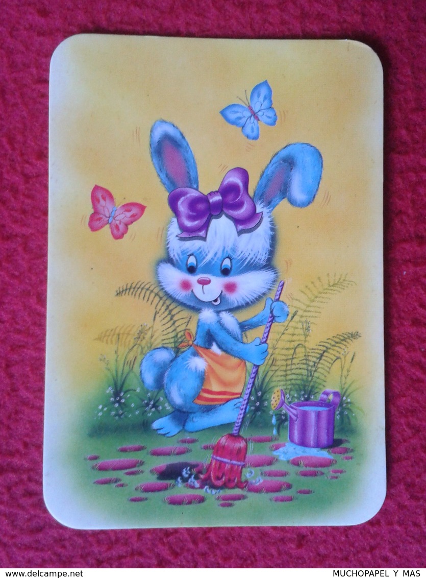 CALENDARIO DE BOLSILLO CALENDAR RABBIT LAPIN LIÈVRE HARE HASE LIEBRE CONEJO RABBITS CONEJOS BARRIENDO CONEJITA MARIPOSAS - Tamaño Pequeño : 1991-00