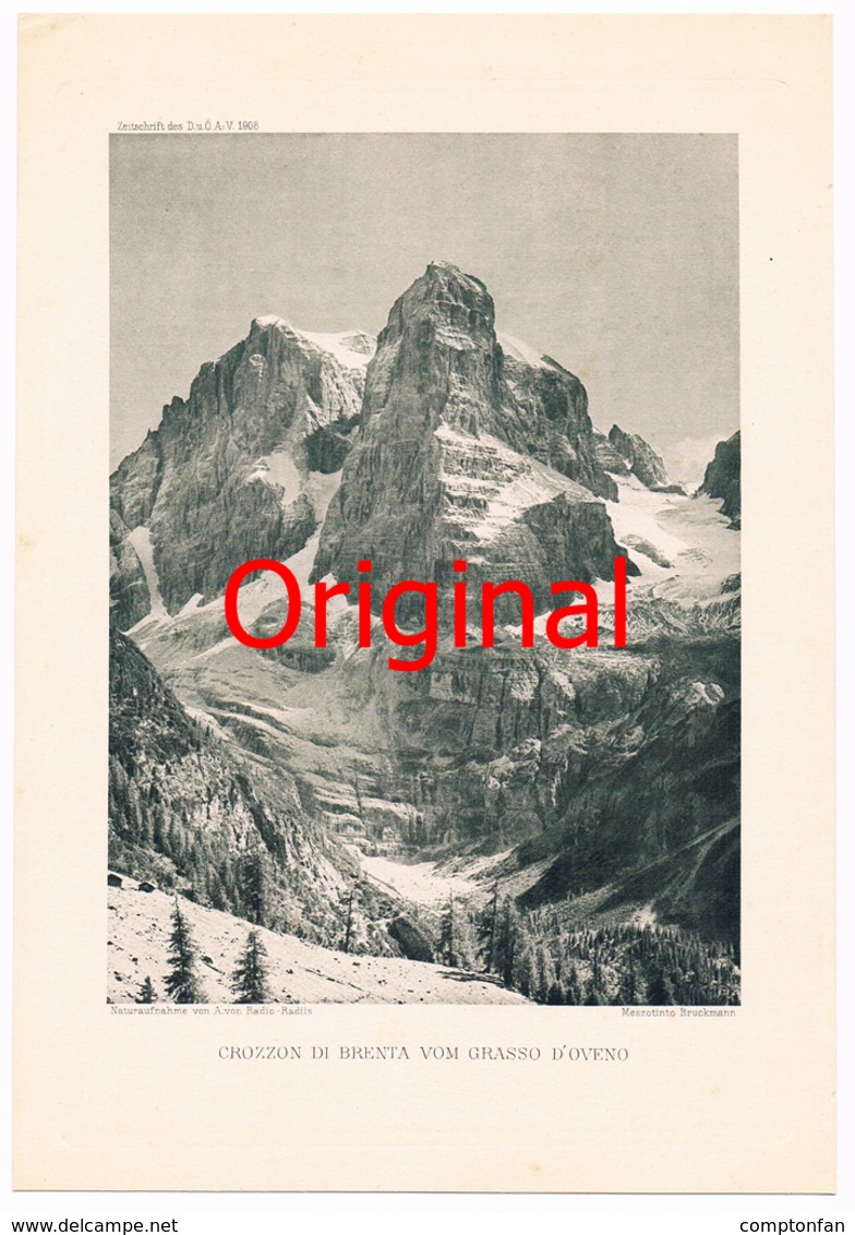 276-4 Brentagruppe Crozzon Di Brenta Winterbild Kunstblatt 1908  !! - Sonstige & Ohne Zuordnung