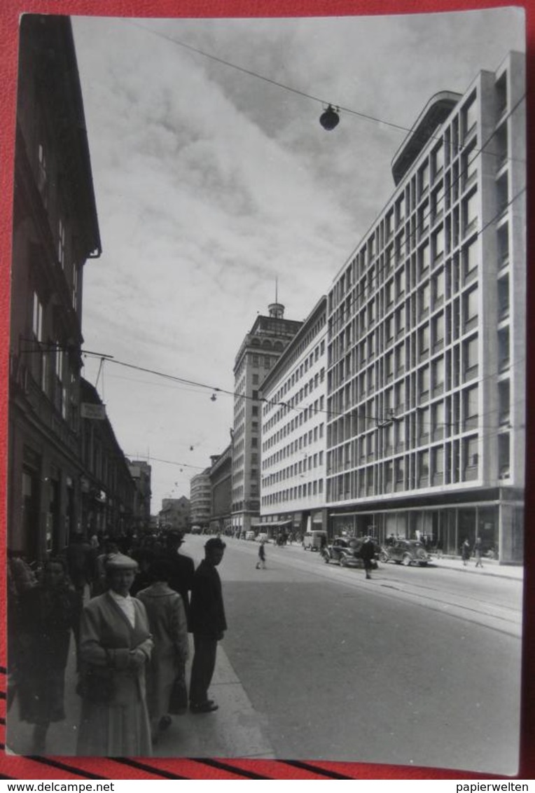 Ljubljana / Laibach - Blick Zum Hochhaus / Strasse Mit Autos 1959 - Slowenien