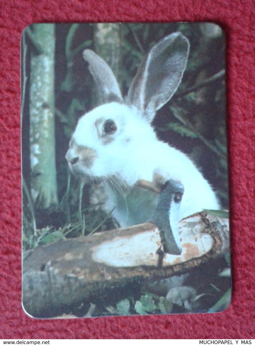 CALENDARIO DE BOLSILLO CALENDAR RABBIT LAPIN LIÈVRE HARE HASE LIEBRE CONEJO RABBITS CONEJOS WOODCUTTER LEÑADOR VER FOTO - Tamaño Pequeño : 1981-90