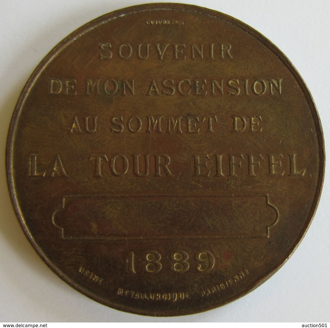 M02063 SOUVENIR DE L'ASCENCION AU SOMMET DE LA TOUR EIFFEL (1889)  (40 G.) Vue Comparative Au Revers - Professionnels / De Société