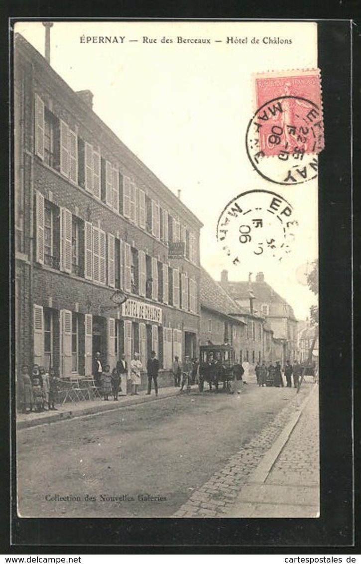 CPA Epernay, Rue Des Berceaux, Hotel De Chalons - Epernay