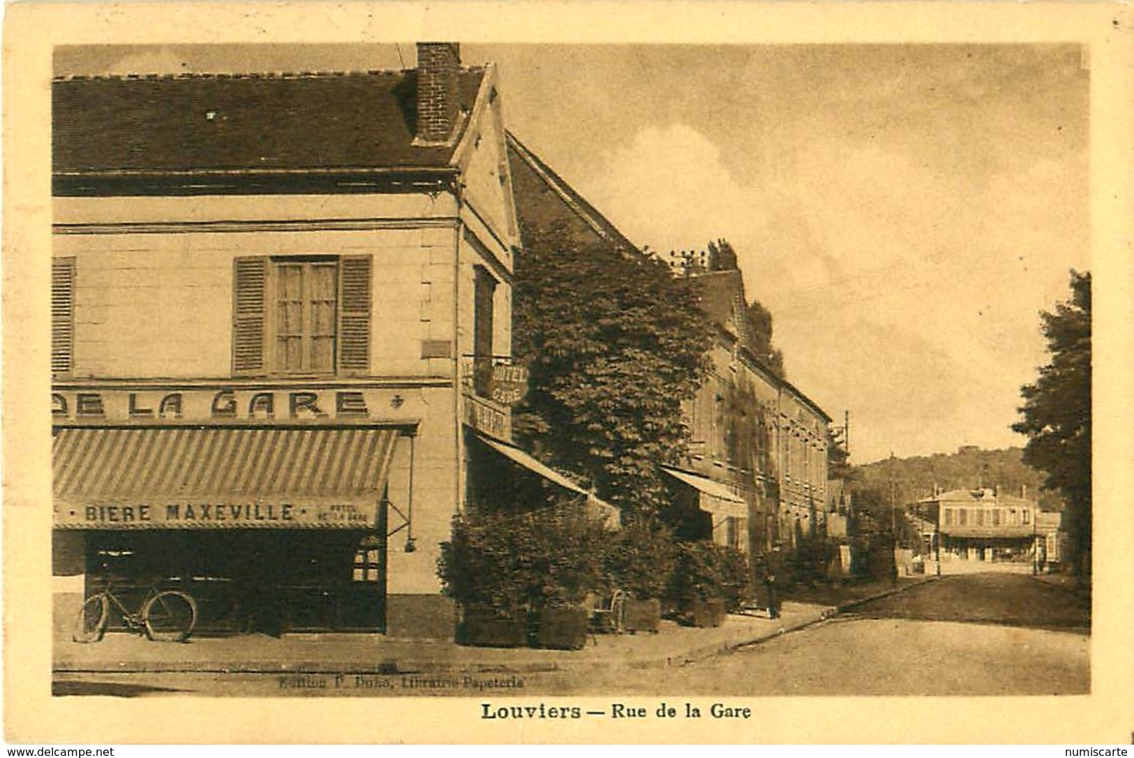 Cpa LOUVIERS 27 Rue De La Gare - Hôtel De La Gare - Louviers