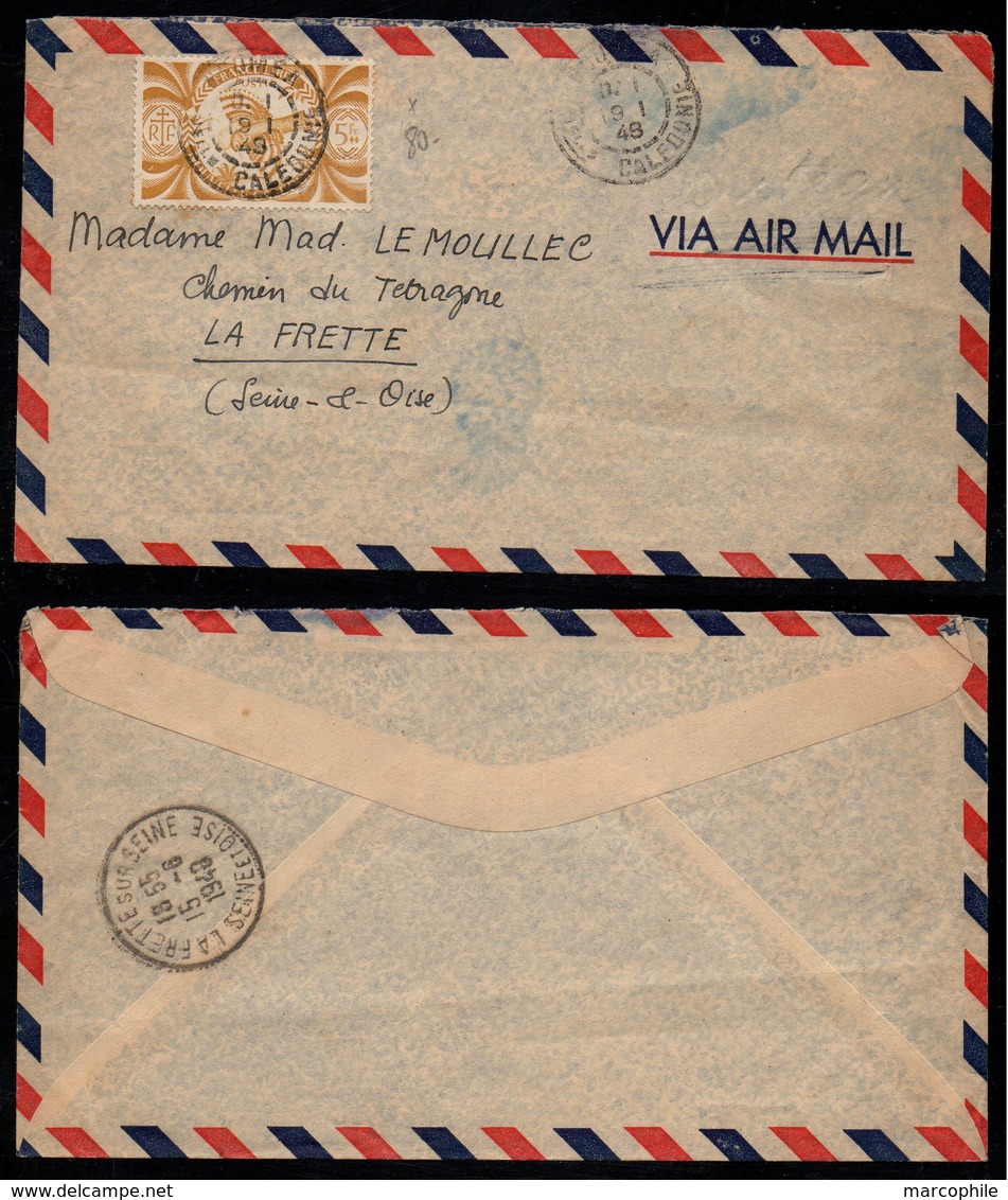 NOUVELLE CALEDONIE - NOUMEA / 1948 LETTRE AVION POUR LA FRANCE - LA FRETTE (ref LE3073) - Lettres & Documents