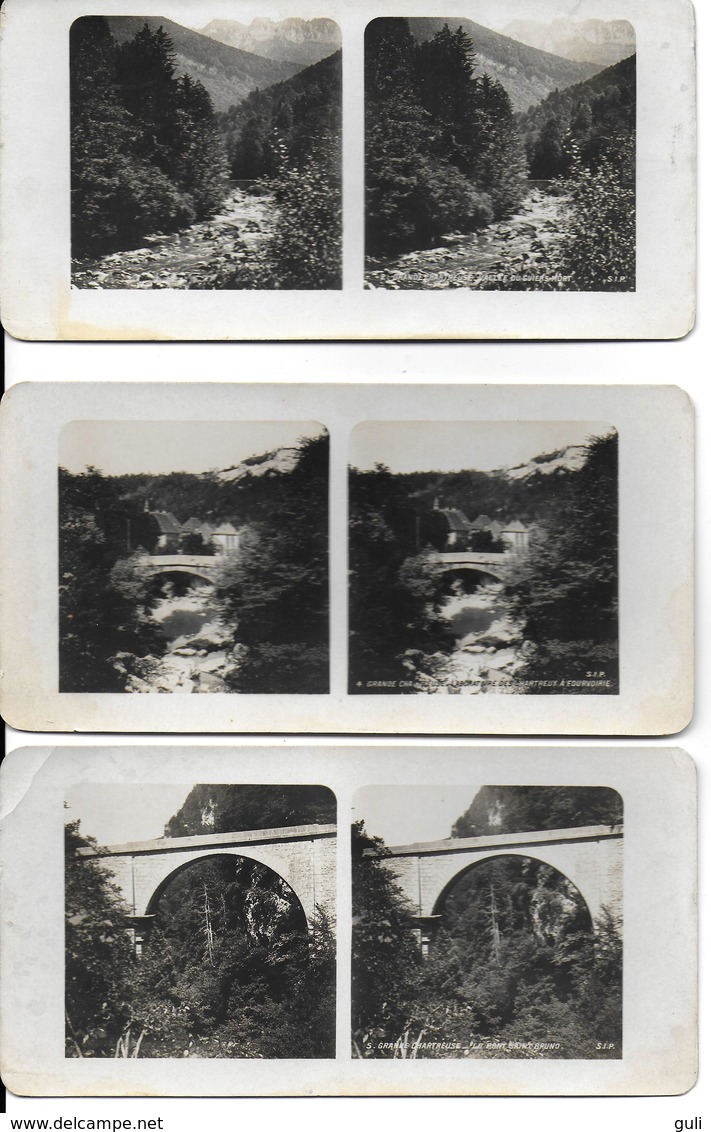Collection Stéréoscopique GRANDE CHARTREUSE LOT De 3 Photos Stéréoscopiques -Etat = Voir Description (ISERE) - Stereoscopic