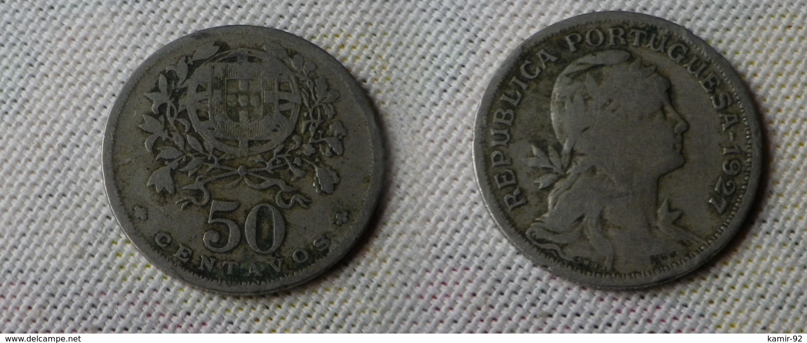 Portugal 50  Centavos 1927     Km#577  -      Tb - Portugal