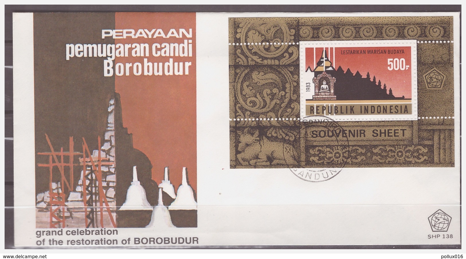 Indonesia 1983 FDC SHP 138-2 Temple Borobudur Restauration S/S - Indonesia