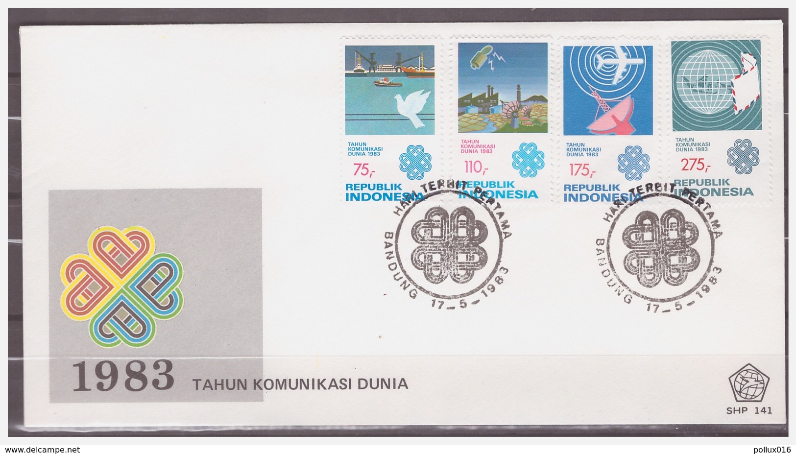 Indonesia 1983 FDC 141 World Communitian Year Airplane Ship Radar - Indonesië