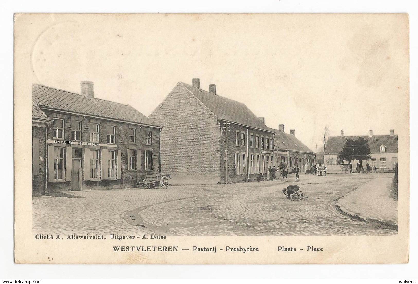 Westvleteren Pastorij En Plaats Oude Postkaart Presbytère - Vleteren