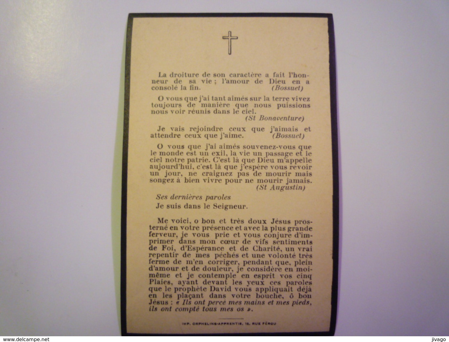 FAIRE-PART De Décès Du BARON  Marie , Charles D'AUBERJON  Officier Du Nicham-Iftikar   1927   - Décès