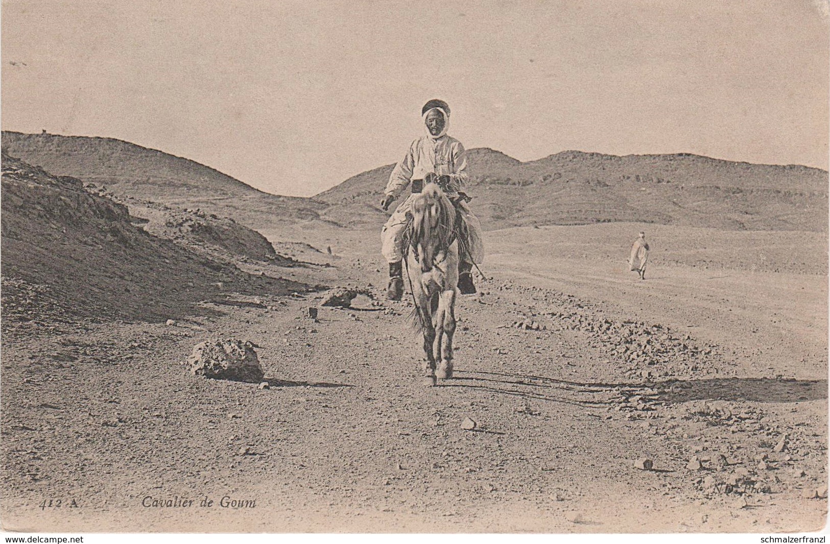 AK Scènes Types Cavalier Goum Desert Bédouine Nomade Arabe Arab Arabien Afrique Africa Afrika Vintage Egypte Algerie ? - Afrique