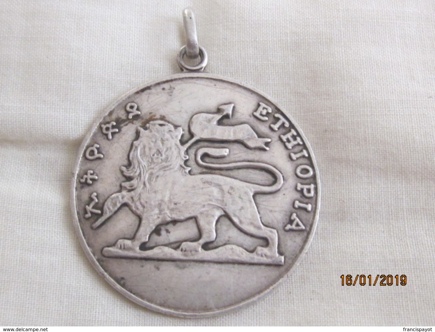 Ethiopia: Medal Ethiopia Uncrowned Lion - Obj. 'Souvenir De'