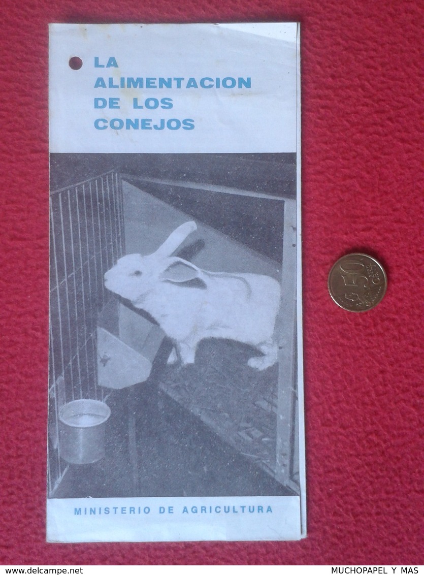 SPAIN DOCUMENTO TRÍPTICO OLD DOCUMENT RABBIT LAPIN LIÈVRE HARE HASE LIEBRE CONEJO RABBITS LA ALIMENTACIÓN DE LOS CONEJOS - Sin Clasificación