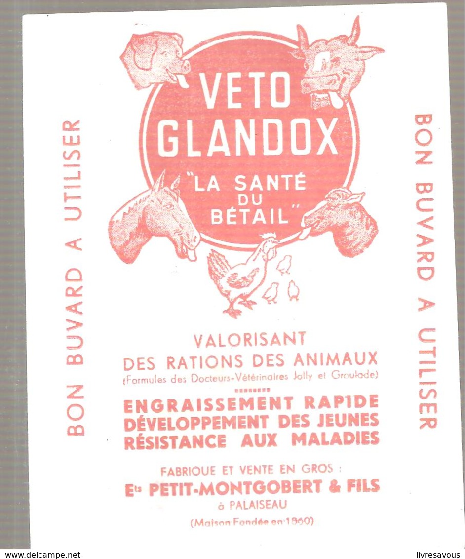 Buvard VETO GLANDOX La Santé Du Bétail Ets PETIT-MONTGOBERT & Fils à Palaiseau - Animaux