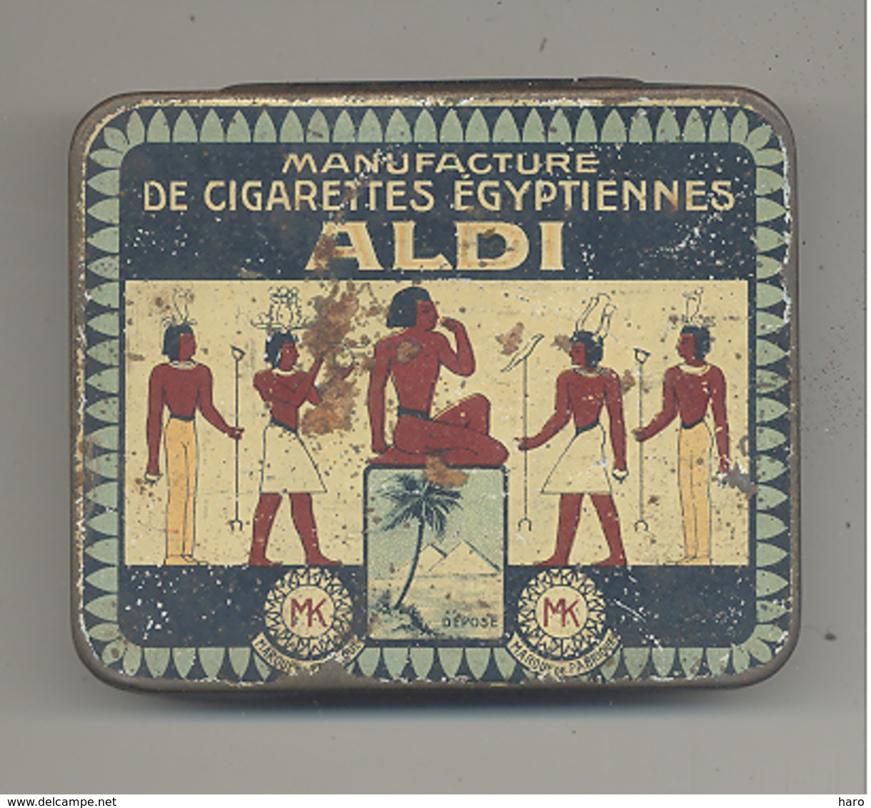 Boîte De Cigarettes Métallique ( VIDE) "ALDI" Manufacture De Cigarettes égyptiennes - Estuches Para Cigarrillos (vacios)