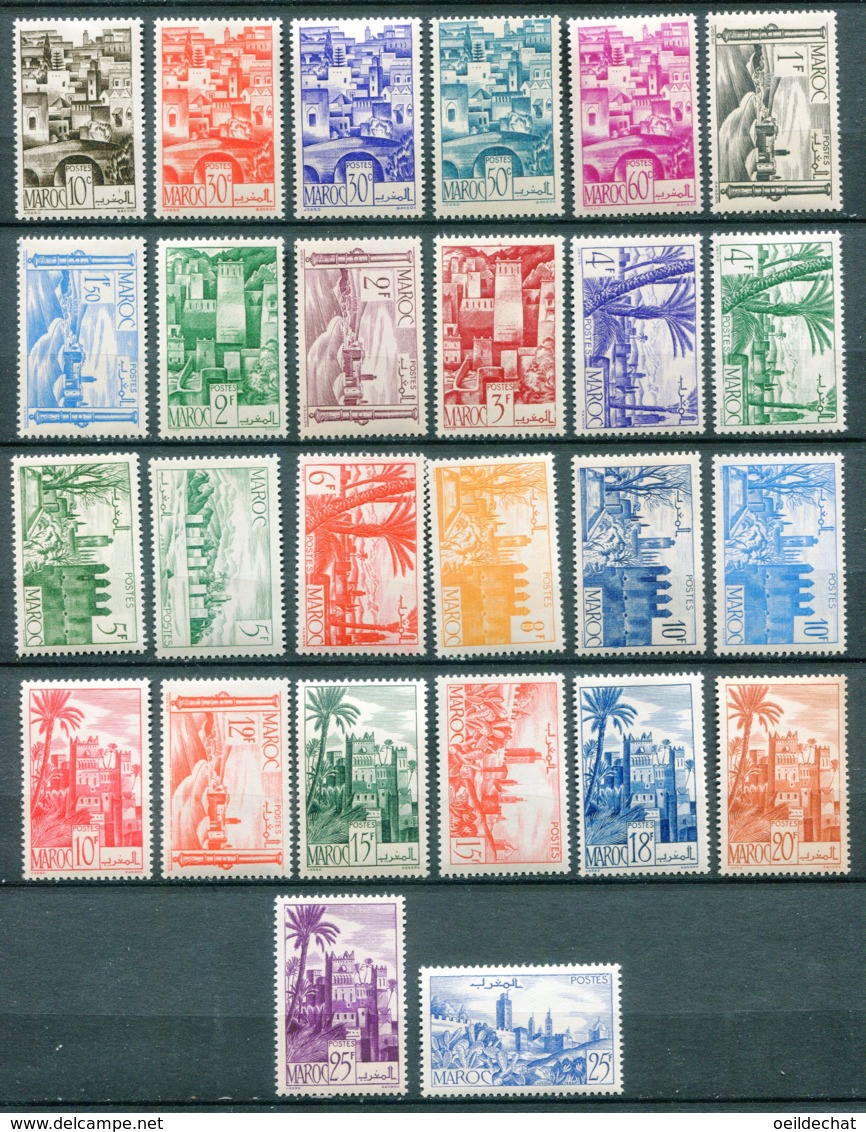 10802  MAROC  N° 246/65A **  Série Courante    1947-49  TB/TTB - Neufs