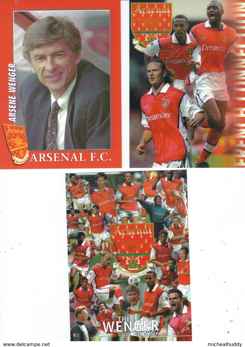 3 POSTCARDS FOOTBALL ARSENAL FC RELATED - Soccer