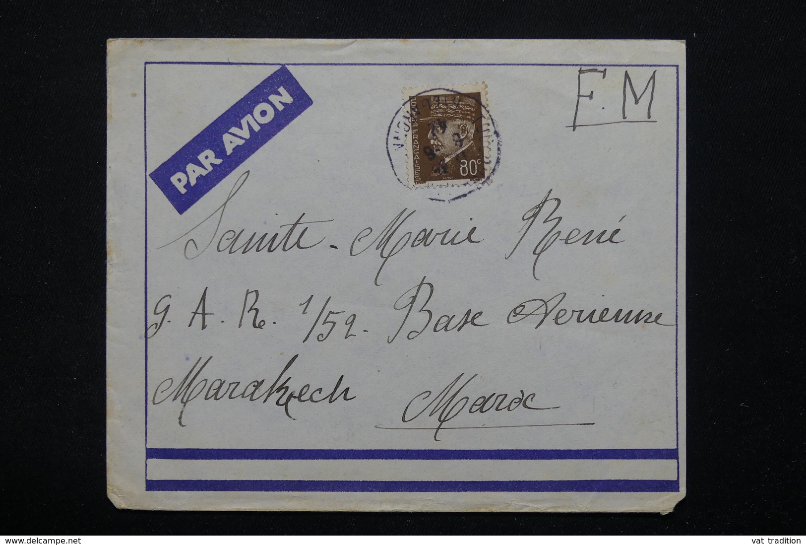 FRANCE - Enveloppe En FM De Toulouse Pour Le Maroc En 1942 , Affranchissement Pour La Taxe Aérienne - L 21135 - Guerre De 1939-45