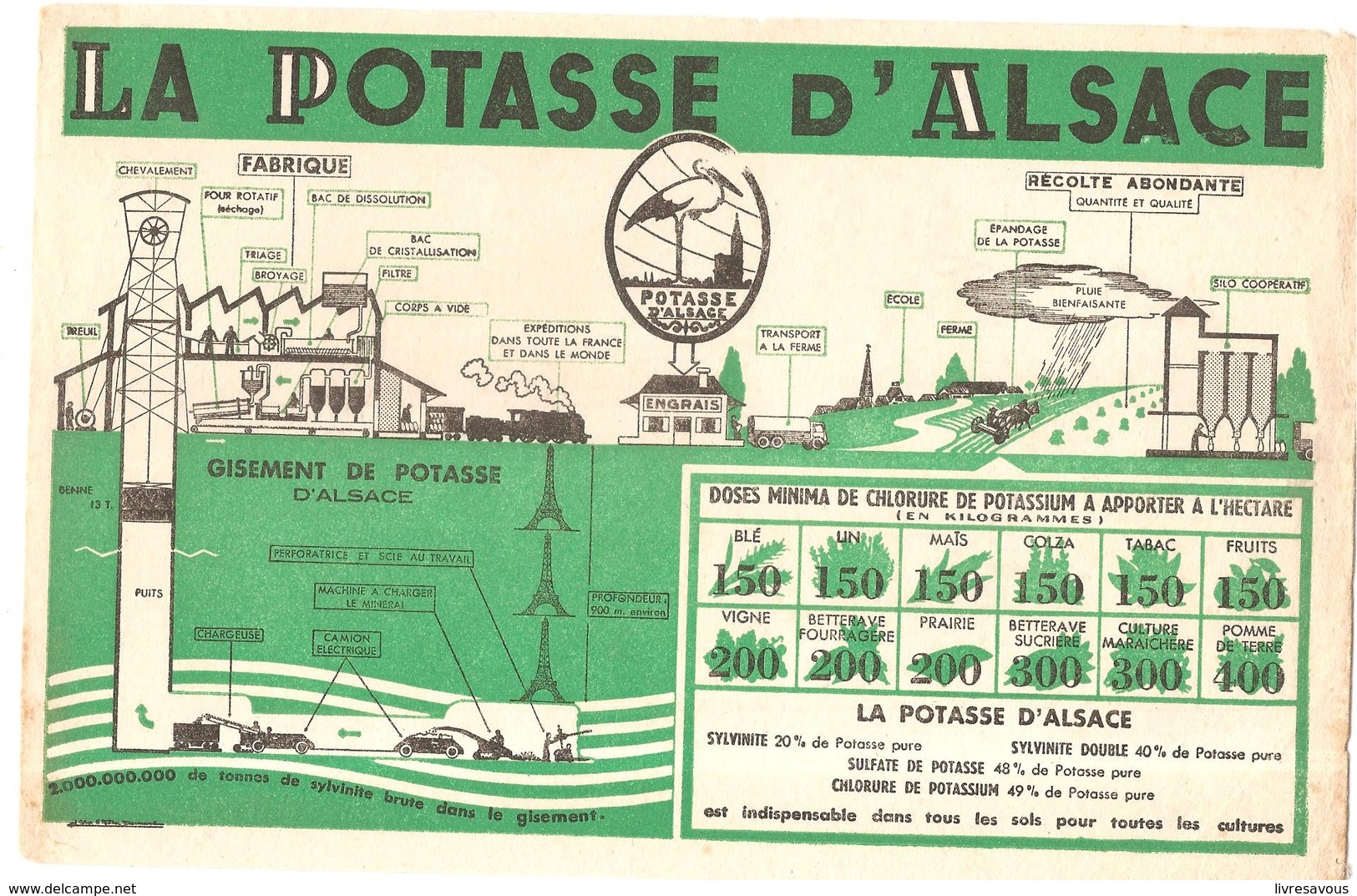 Buvard LA POTASSE D'ALSACE Fabrique Et Récolte Abondante - Agriculture