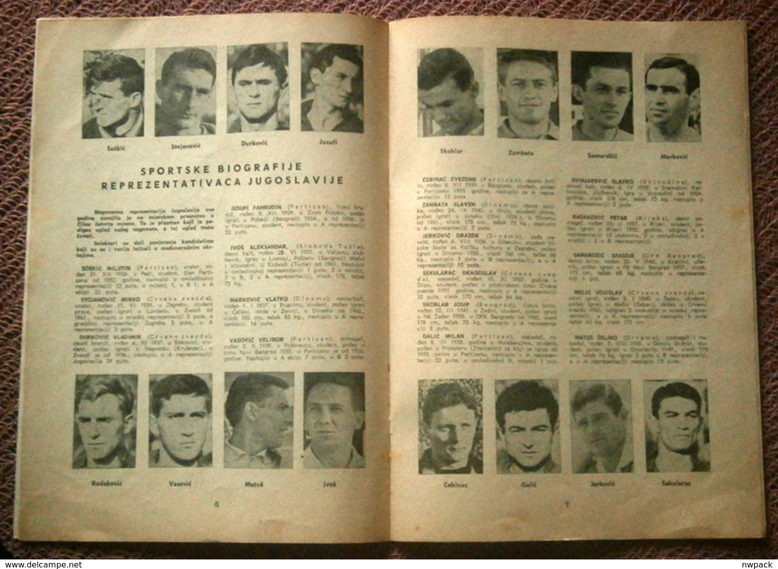 Football / Soccer Match: YUGOSLAVIA - W. GERMANY, Zagreb 30.IX.1962. - Program and Ticket