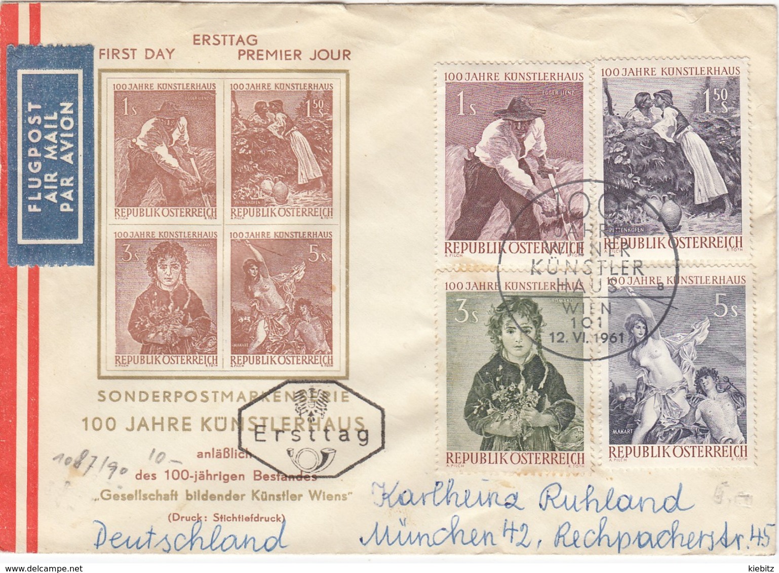 ÖSTERREICH 1961 - MiNr: 1087-1090  FDC Gelaufen - FDC