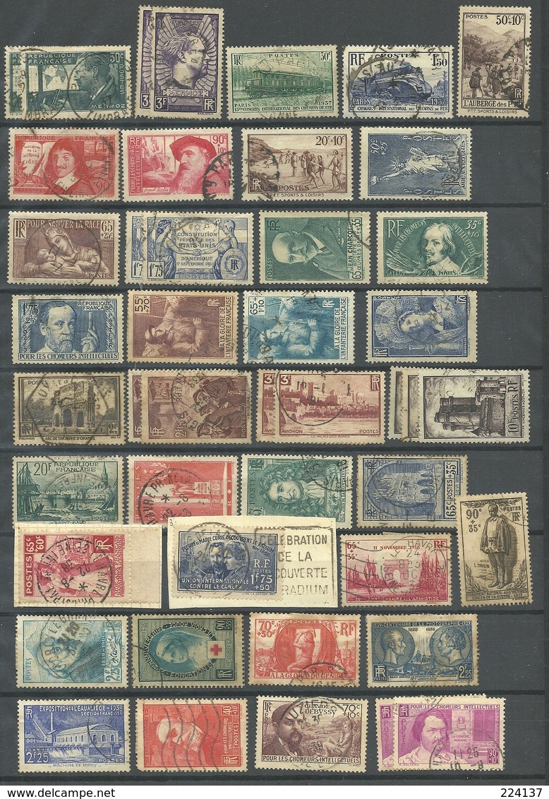 LOT D'OBLITERES FRANCE - Collections (sans Albums)