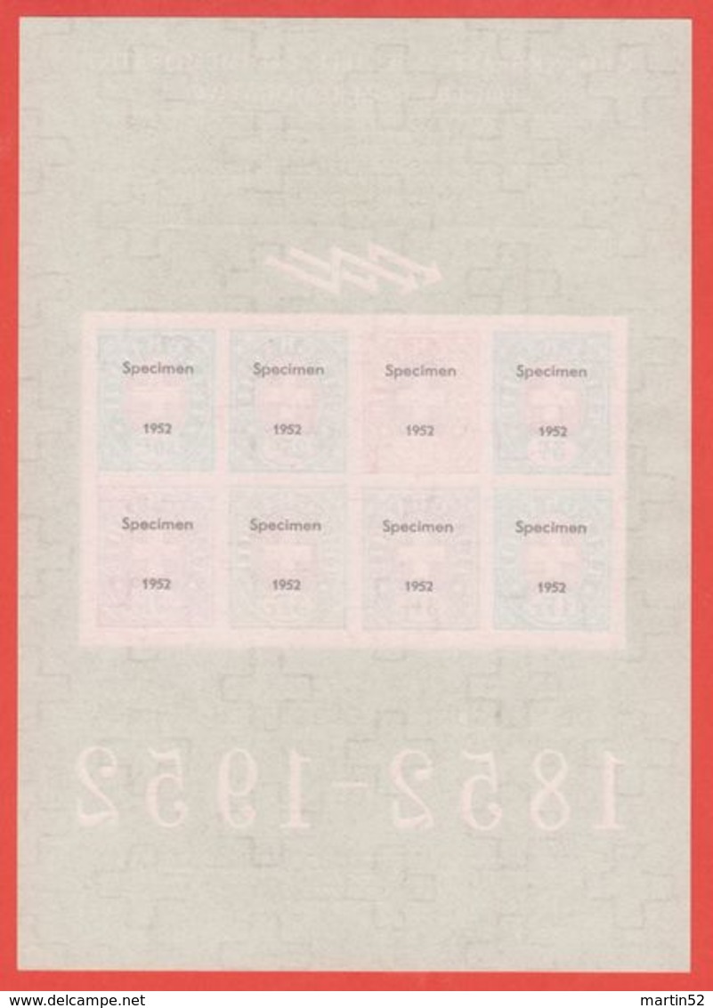 TÉLÉGRAPHIE - UN SIÈCLE TÉLÉCOMMUNICATION EN SUISSE 1852-1952: Feuillet Officielle En Tirage De 10'000 (SBK CHF 160.00) - Télégraphe