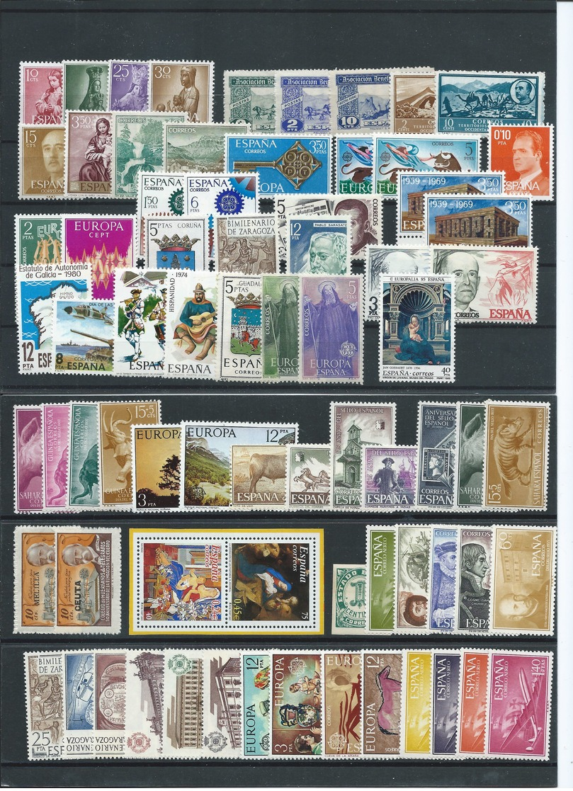 Spain , Nice Mint Party On 3 Big Stock-cards  (as Per Scan) MNH - Collections