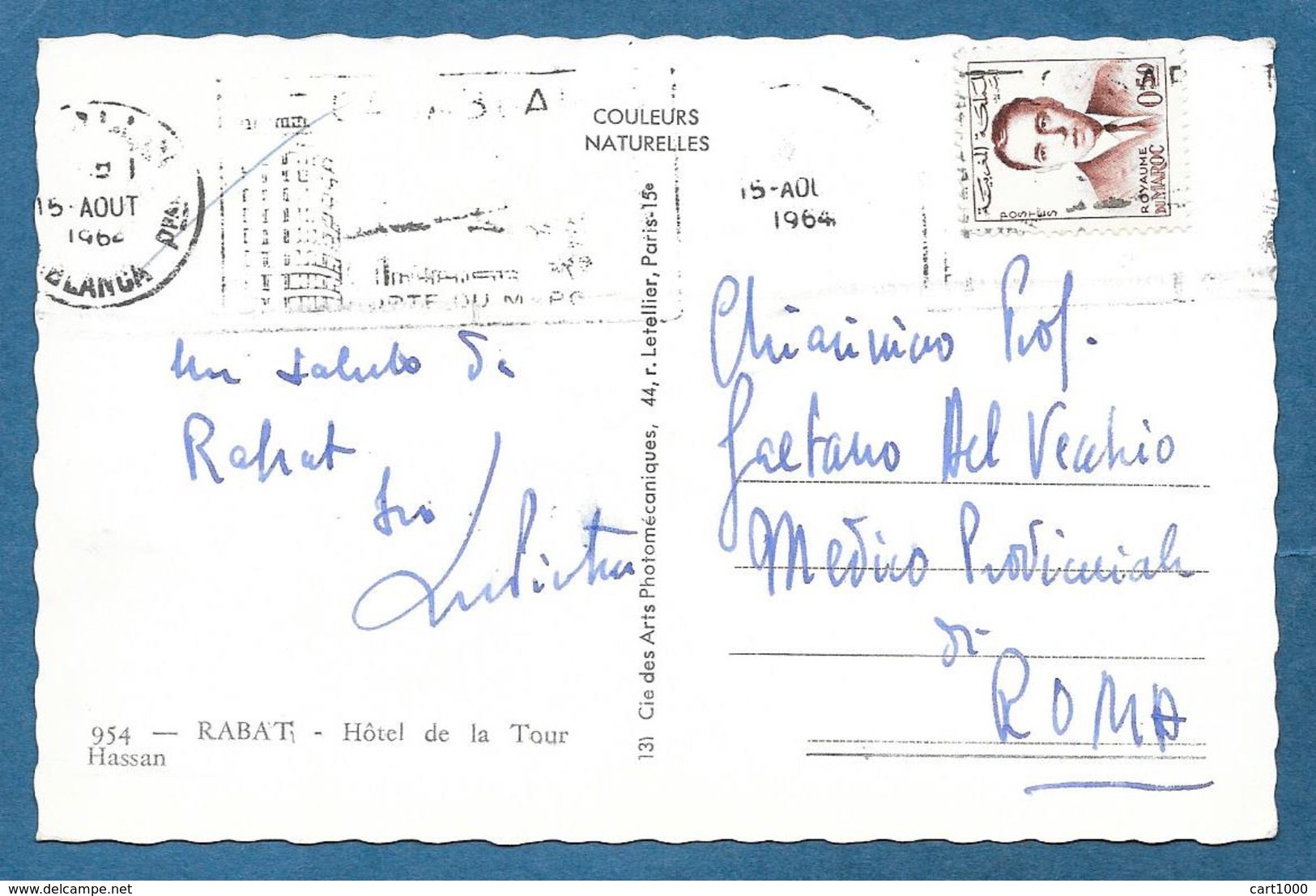 MAROC RABAT HOTEL DE LA TOUR HASSAN 1964 - Rabat