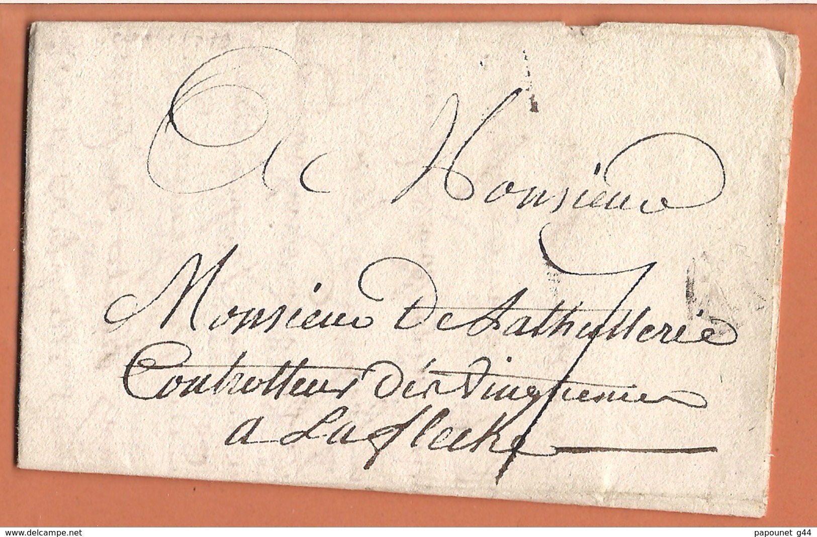 Lettre Paris 26 Octobre 1779 Destination ( Laflèche ) - 1701-1800: Précurseurs XVIII