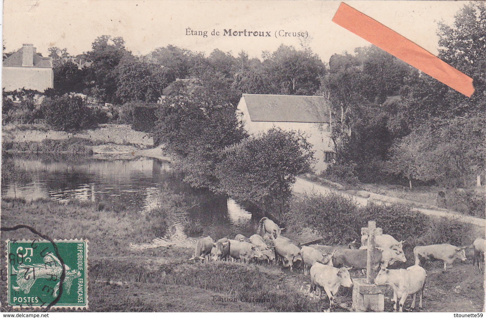 23-MORTROUX- ETANG De MOTROUX (CREUSE)- Ecrite 1908- - Guéret