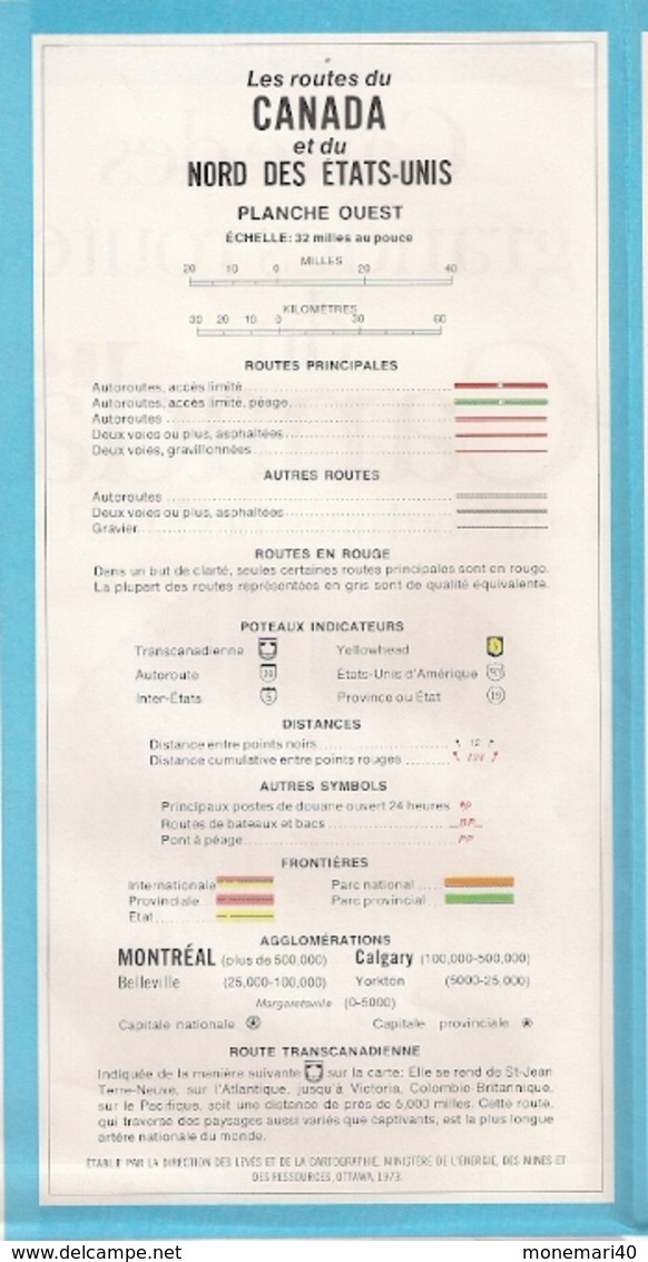 CANADA (OUEST) - ETATS-UNIS (NORD-OUEST - CARTES ROUTIÈRES (1973) - Cartes Routières