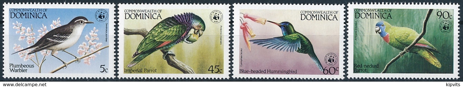 Dominica Mi 836-39 MNH ** / WWF / Birds Warbler Amazon Sisserou Hummingbird Parrot - Neufs