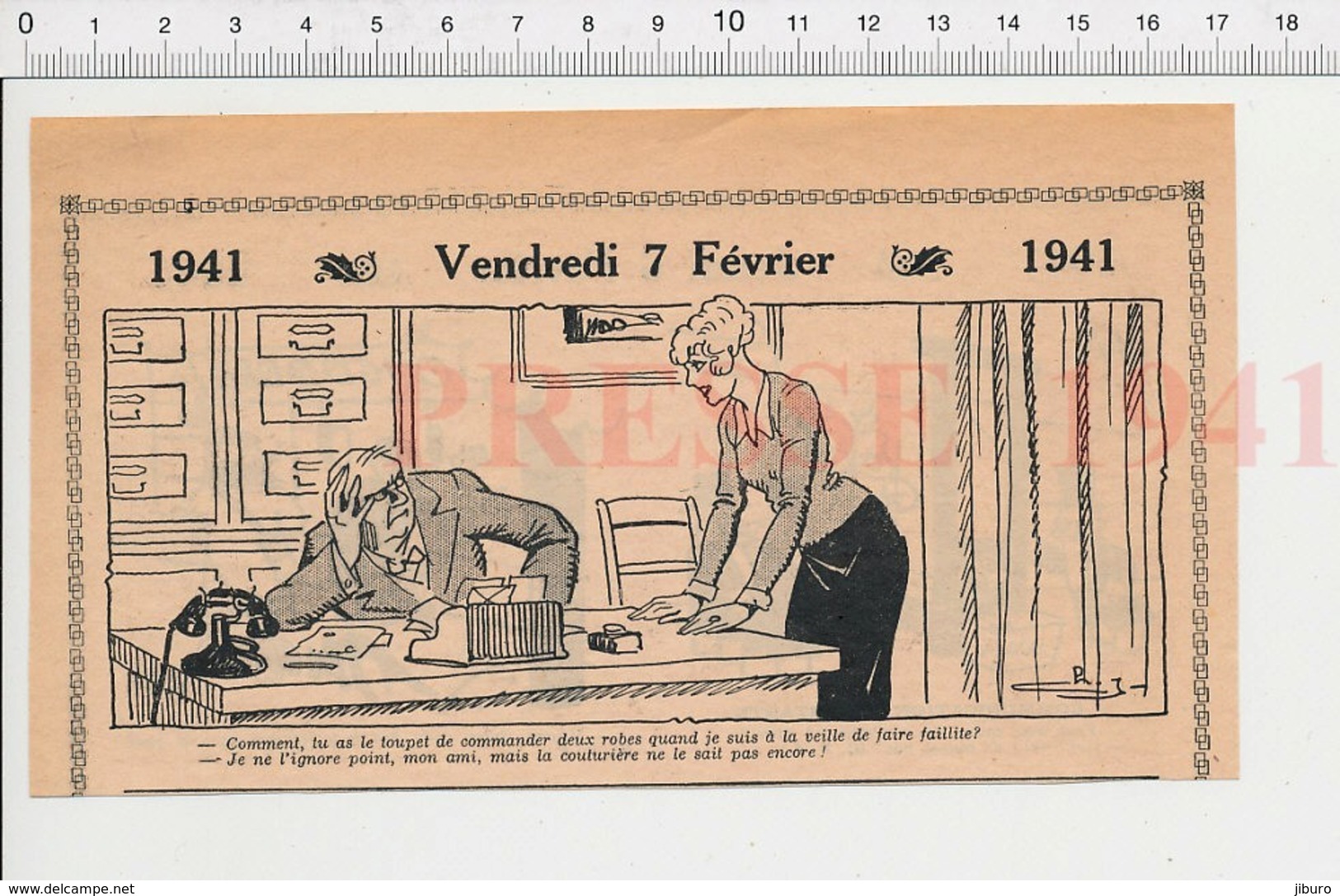 2 Scans 1941 Humour Animal Boucherie Cochon / Guillotine Exécution 223XQ - Unclassified