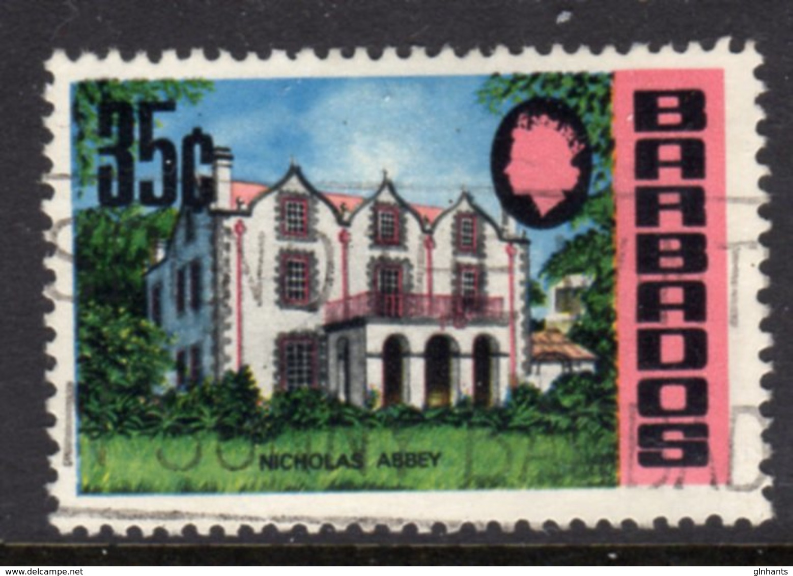 BARBADOS - 1970 35c DEFINITIVE WMK W12 S/W CHALK PAPER USED STAMP REF B SG 410 - Barbades (1966-...)