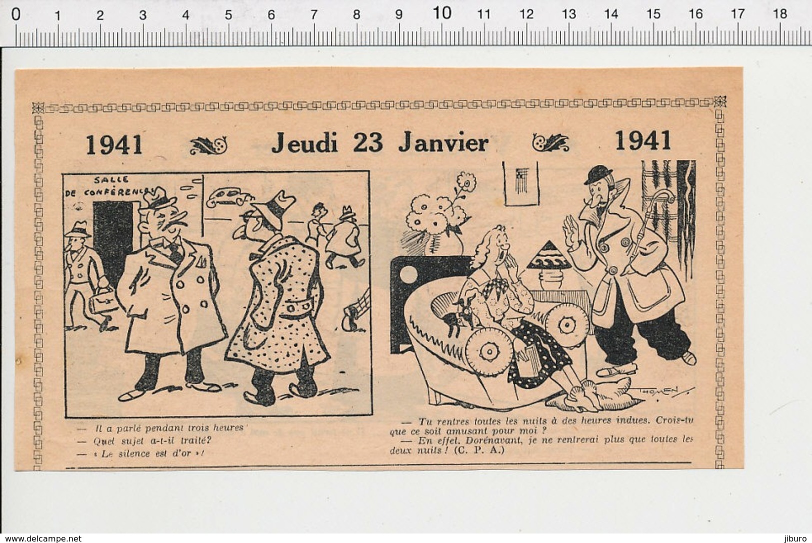 2 Scans 1941 Humour Métier Tueur Aux Abattoirs / Le Silence Est D'or  223XQ - Non Classés