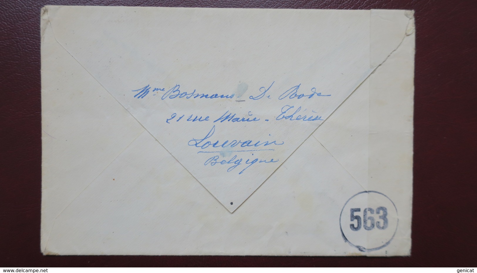 Belgique Lettre De Louvain Juin 1945 Pour Fontainebleau Avec Censure Contrôle  Postal 563 - Guerre 40-45 (Lettres & Documents)