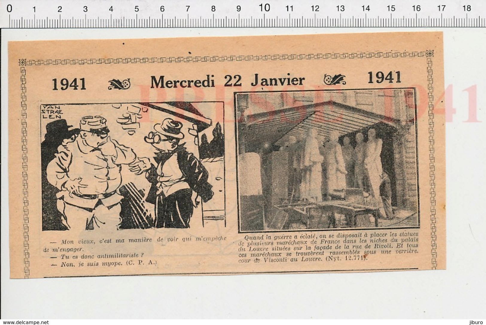 2 Scans 1941 Humour Fabrication De Cigarettes / Cour De Visconti Palais Du Louvre Statues Maréchaux De France 223XQ - Non Classés