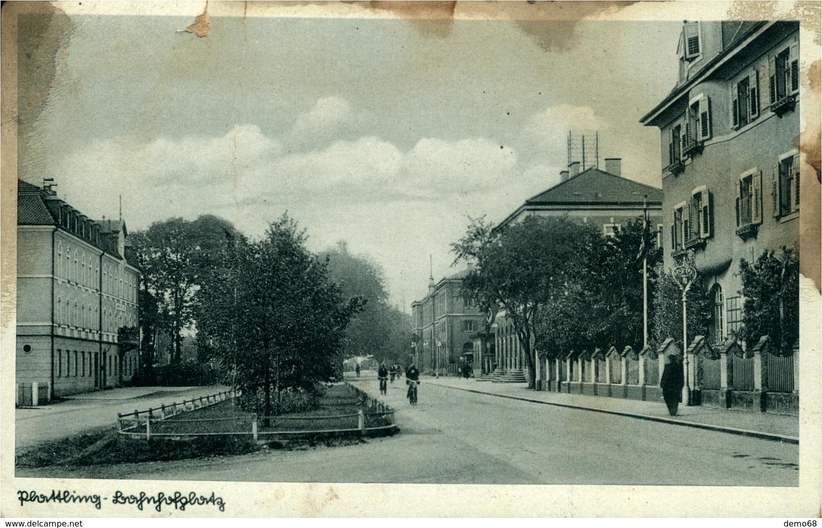 Platting Allemagne Deutschland Germany Bavière  Vue De Rue  (carte En L'état Avec Tache Et Pli) - Plattling