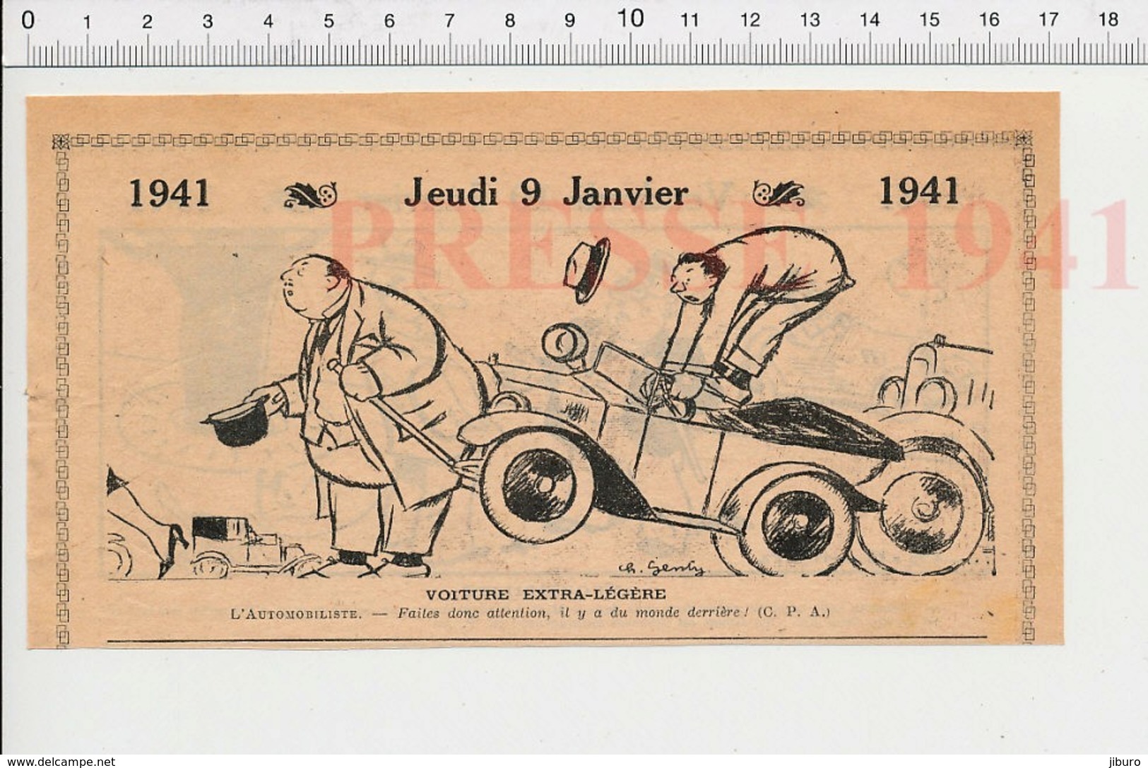 2 Scans 1941 Humour Voiture Légère / Bronzage Femme Ombrageuse 223XQ - Non Classés