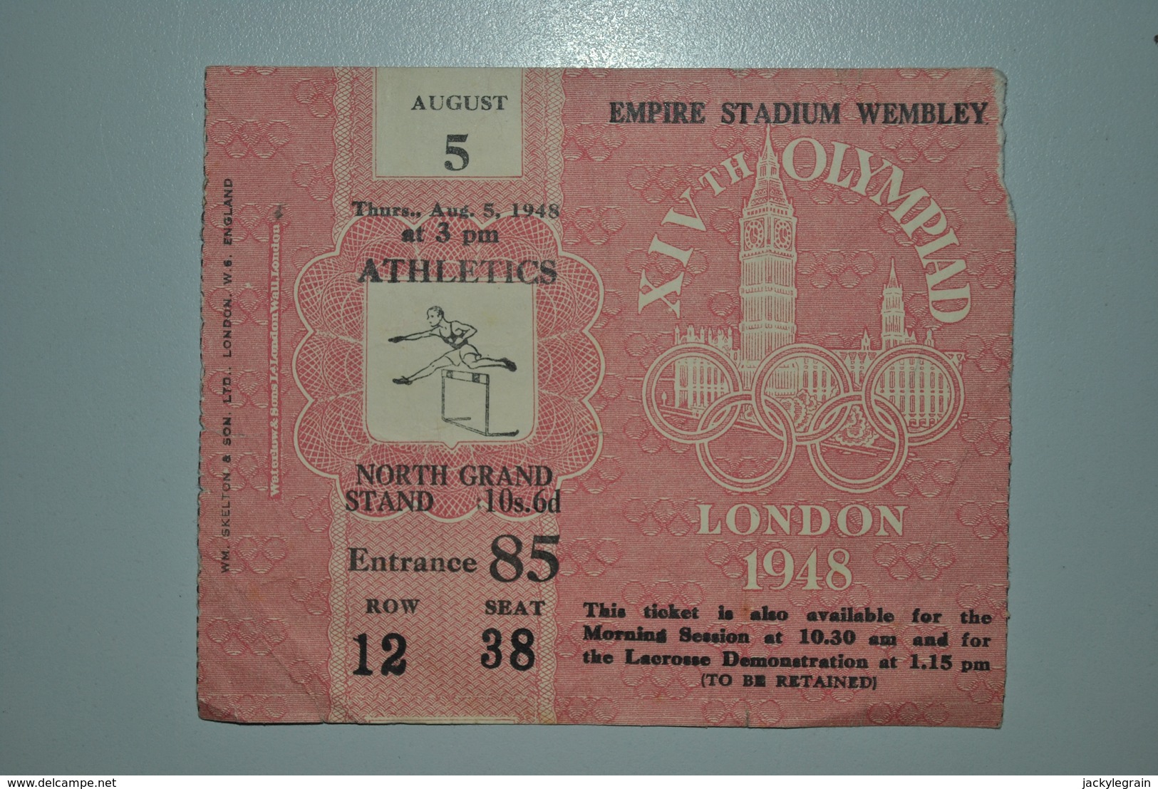 1948 Ticket JO Londres/Wembley - Tickets D'entrée