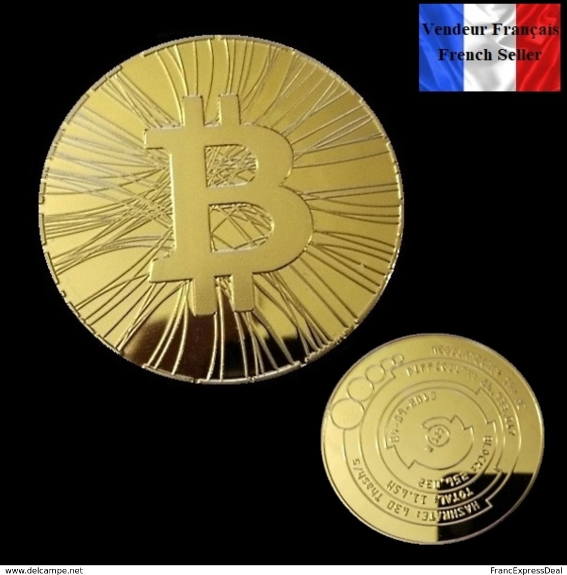 1 Pièce Plaquée OR ( GOLD Plated Coin ) - Bitcoin Antana BTC - Autres & Non Classés