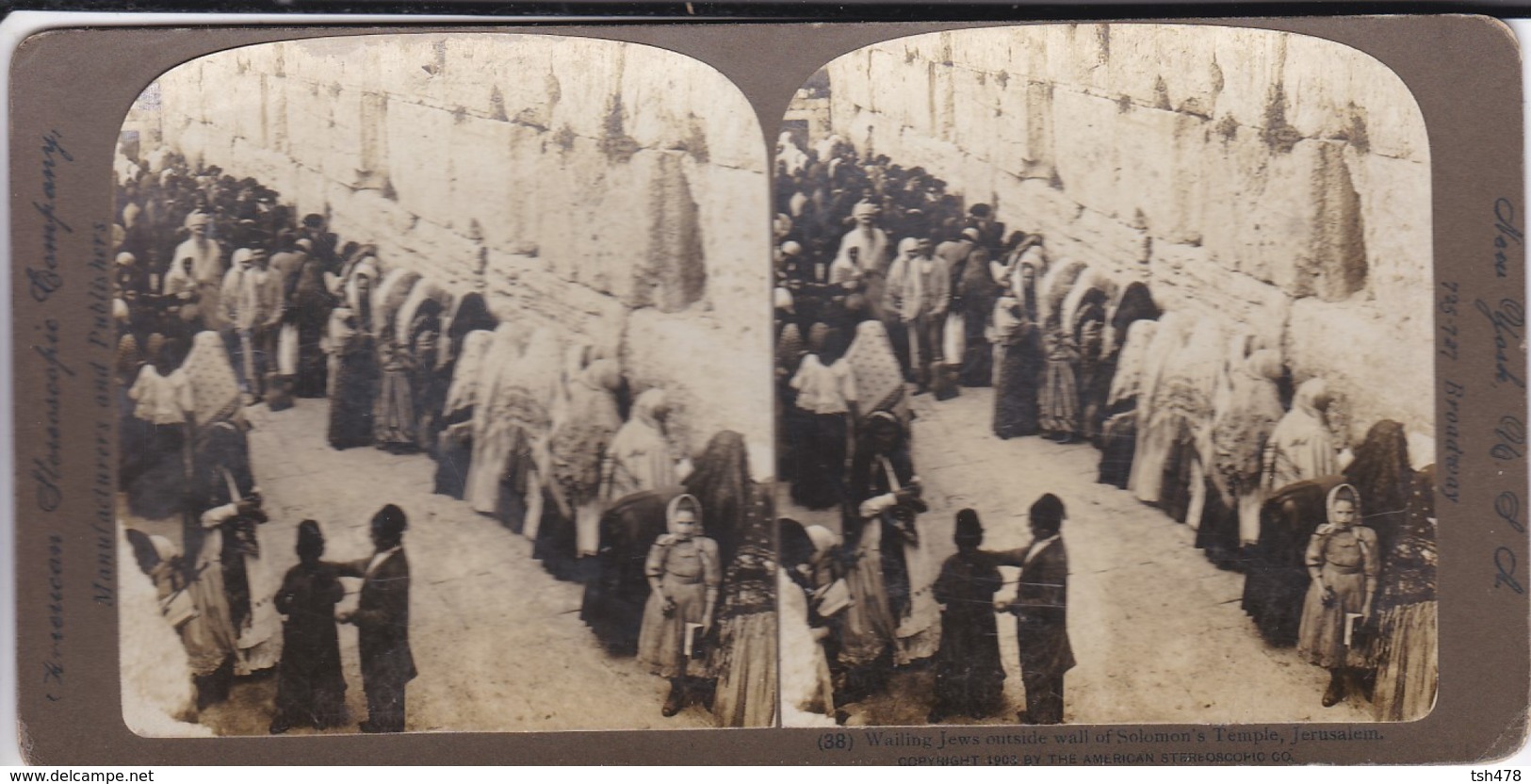 PALESTINE--JERUSALEM--le Mur Des Lamentations--voir Scan - Photos Stéréoscopiques