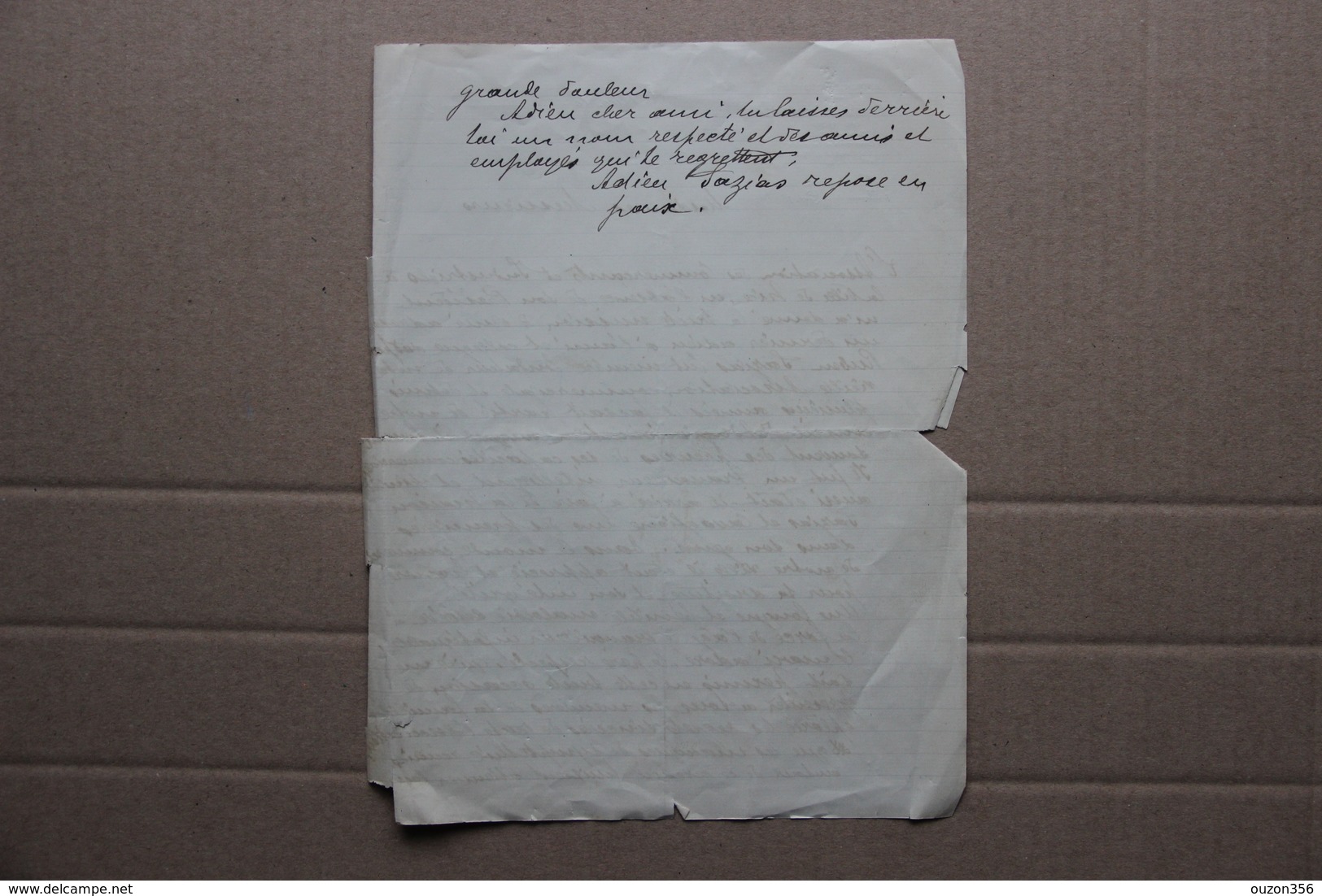 Lettre En-tête Association Des Commerçants Et Industriels De Nice (Alpes-Maritimes), Décès De Ruben Sazias, 1911 - Collections