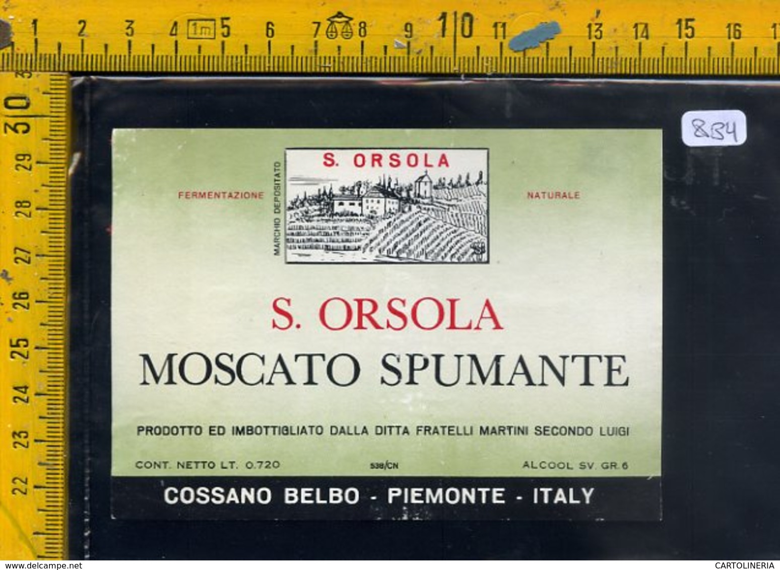 Etichetta Vino Liquore Spumante Moscato S. Orsola Cossano Belbo - Altri & Non Classificati