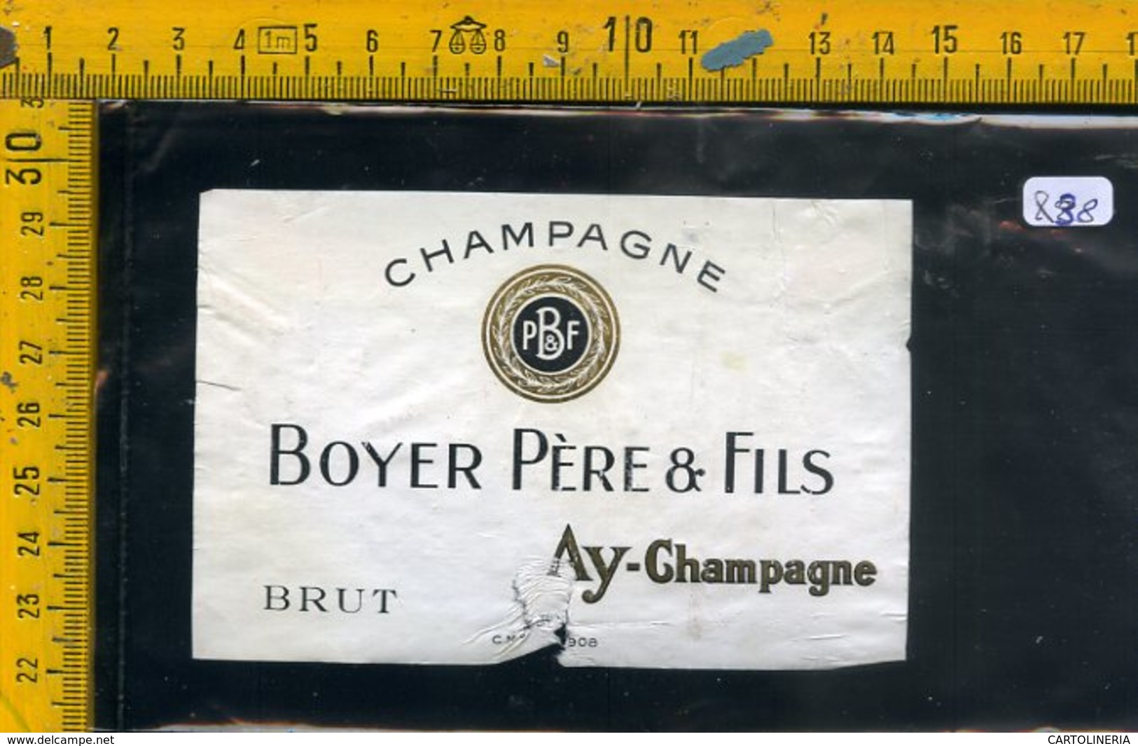 Etichetta Vino Liquore Champagne Boyer Père & Fils Brut - Altri & Non Classificati