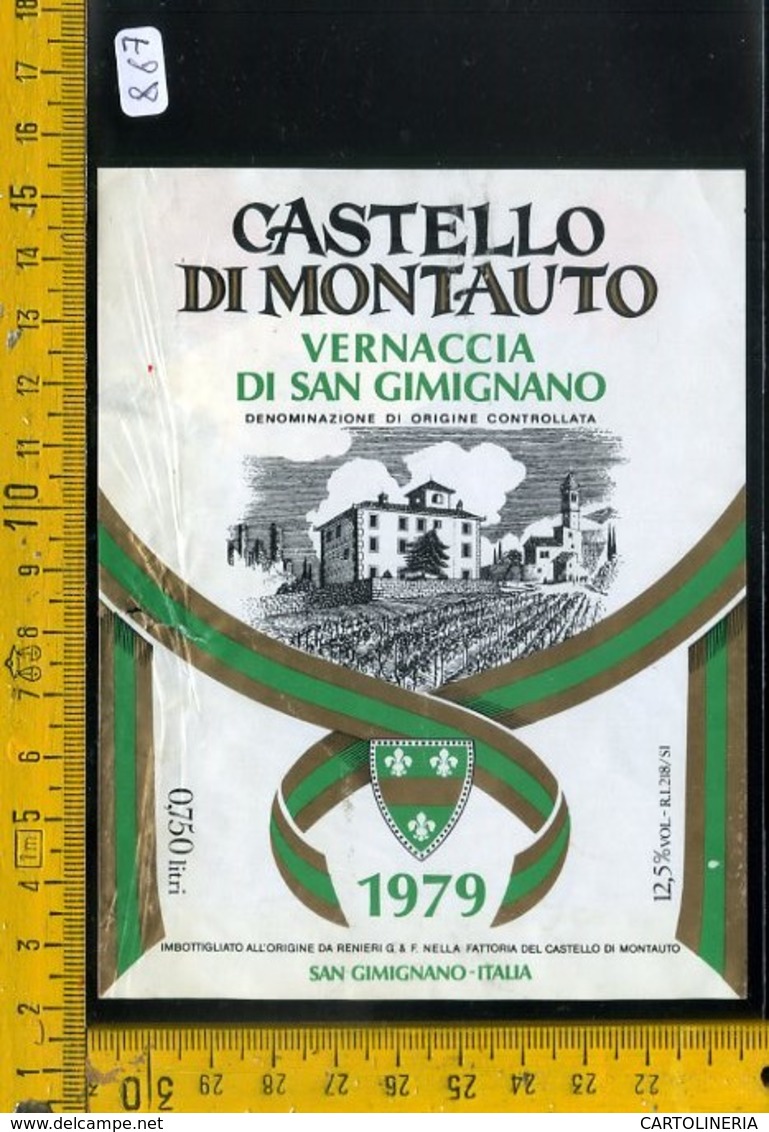 Etichetta Vino Liquore Vernaccia Di S. Gimignano 1979 Castello Di Montauto - Altri & Non Classificati